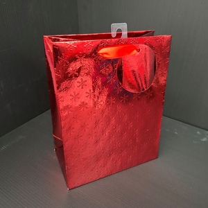 Premium-Quality Lightweight Large <b>Red</b> Embossed Foil Gift Bag - Product Image 1