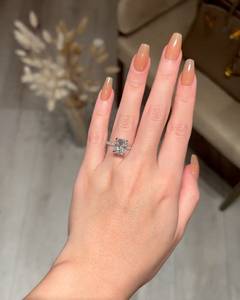 3.5 Carat Radiant Cut Diamond Engagement <b>Ring</b> for Women | Hidden Halo <b>Solitaire</b> Wedding <b>Ring</b> | IGI Certified Gold Luxury Bridal - Product Image 4