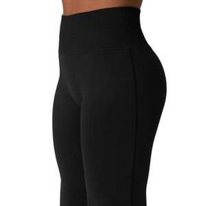 Pantalones de yoga acampanados de cintura alta personalizados al por mayor para mujer, leggings de gimnasio suaves y elásticos con efecto levantacola, pantalones de fitness de pierna ancha, tallas grandes - Product Image 5