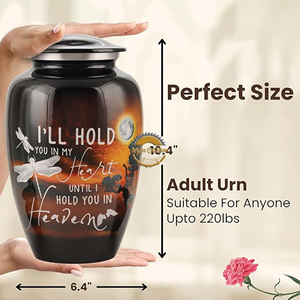 Personalized Metal Funeral Urn Luxury Decorative Brass <b>Memorial</b> Urn Adult Cremation Urn Metal Design Wholesale Metal Urn - Product Image 6