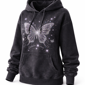 Sudadera con Capucha de Mariposa con Pedrería Personalizada al por Mayor para Mujer - Suministro Directo de Fábrica OEM a Granel - Product Image 3