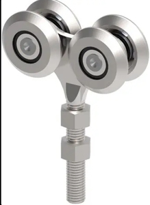 <span class=keywords><strong>Chariot</strong></span> à <span class=keywords><strong>porte</strong></span> <span class=keywords><strong>coulissante</strong></span> avec 4 roulettes en acier pour profilé 42x54x2,5 mm, 200 kg, M12, système de suspension - Product Image 2