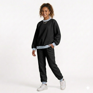 Sweat-shirt à col montant pour femme, pull chaud en coton pour l'hiver, coupe décontractée, vêtements personnalisés OEM ODM, vente en gros pour femmes - Product Image 1