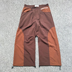 Mens Techwear Baggy Windbreaker Pants Custom Streetwear Wide Leg Trousers Hip Hop Color Block <b>Waterproof</b> Hiking Outdoor Pants - Product Image 1