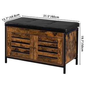 Panca Contenitore Stile Industriale per Ingresso, Sgabello per Fondo Letto, Panca da Pranzo, Tavolino da Caffè - Spedizione Gratuita per Soggiorno - Product Image 6