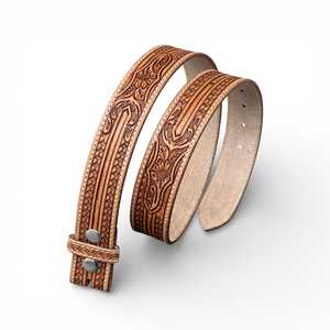 Ceinture en cuir pleine fleur à boucle à pression, gravure UV, 100% cuir de vachette véritable, faite à la main, couleur personnalisée, style classique, largeur 1-1/2 pouces - Product Image 1
