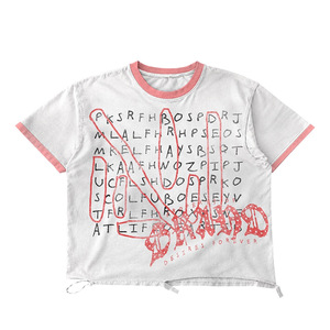 T-shirt court oversize homme à manches courtes 100 % coton jersey imprimé sérigraphié col roulé formel avec bordure contrastante écologique - Product Image 1