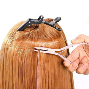 Professional Hair Extension <b>Set</b> With Loop Tool Pink Coated Weft <b>Sewing</b> Application Kit Hairdressing Styling Salon Hair Extension - Product Image 4