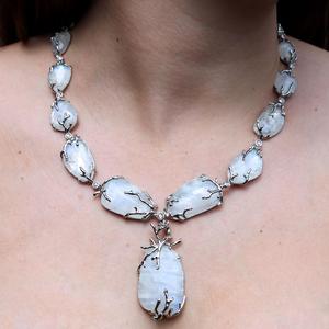 Bohemian 925 Silver <b>Opal</b> Pendant <b>Necklace</b> With For Women Everyday Wear - Product Image 2