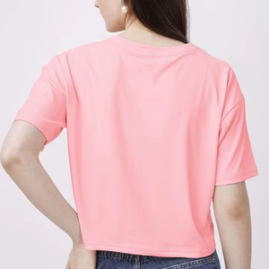 T-shirt femme en sublimation 100% coton polyester, coupe slim, imprimé, été, décontracté, service OEM pas cher. - Product Image 4