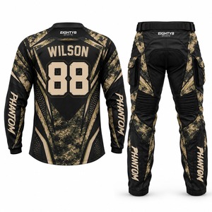 Custom Sublimated Camouflage Paintball Uniform Jersey and <b>Padded</b> Tactical <b>Pants</b> Set for Men - Product Image 2