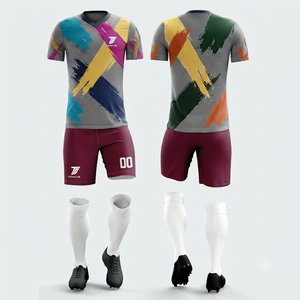 Conjunto de Camiseta de Fútbol Unisex con Estampado Geométrico, Manga Corta, Absorbe la Humedad, Ajuste Atlético, Uniforme para Todas las Temporadas, 100% Poliéster - Product Image 6