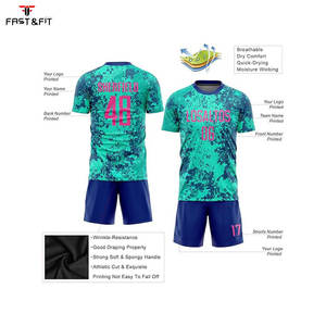 Conjunto de Camisetas de Fútbol Personalizadas Unisex de Alta Calidad con Mangas Cortas, Mezcla de Algodón de Secado Rápido - Product Image 3