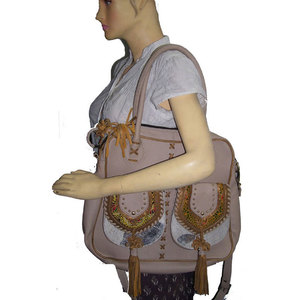 Sac hobo long en cuir suédé à franges, en tissu Banjara, fait main, style bohème, pour femme, sac à bandoulière, sac ethnique gitan, sac fourre-tout pour festival - Product Image 2
