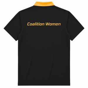 Custom NCBW 100 <b>Black</b> <b>Women</b> Sorority Breathable <b>Polo</b> <b>Shirt</b> with Embroidered Logo Front <b>Black</b> gold casual short Sleeve for Female - Product Image 3