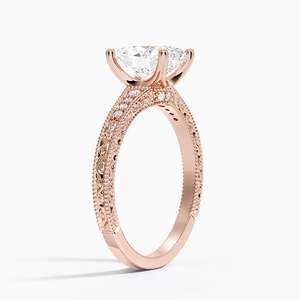 แหวนเพชรพรีเมียมพร้อมรายละเอียดแกะสลักในทองคำขาว 14K - Product Image 6