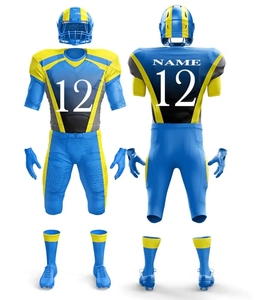 Uniformes de football américain personnalisables, 100% polyester, imprimés par transfert thermique, col en V, ajustés, pour hommes adultes, toutes saisons, séchage rapide - Product Image 5