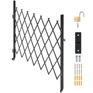 Cancello di Sicurezza Pieghevole Singolo con Blocco, Design a Forbice, Ruote Girevoli a 360 Gradi, Barriera Esterna in Acciaio Retrattile per Scuole - Product Image 1