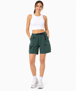 Shorts cargo décontractés pour femmes Livster, taille mi-haute, utilitaires, pour la randonnée, séchage rapide, légers, performance, 100% coton, multi-poches - Product Image 1