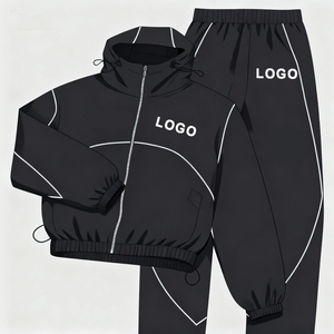 Men Sets Two Piece Custom Windbreaker <b>Shorts</b> and <b>Jacket</b> Tracksuit Reflective Zip up Nylon Two Piece Windbreaker <b>Short</b> Set - Product Image 2