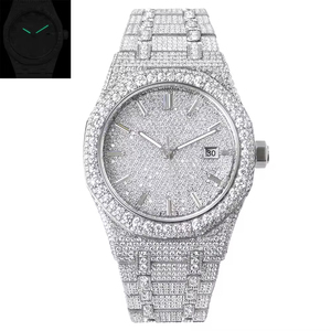 Hip Hop Iced Out Moissanite Square Case Glass Dial <b>Mechanical</b> Movement Men's Luxury <b>Watch</b> - Product Image 4