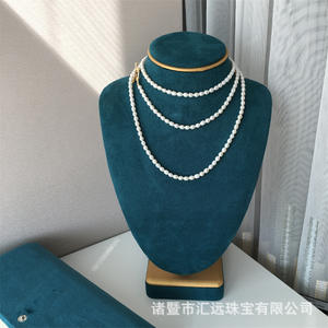 Collier de perles d'eau douce de 4-5 mm avec perles de millet, chaîne de pull tendance, luxe léger, collier ras du cou, accessoire de tempérament de niche - Product Image 3