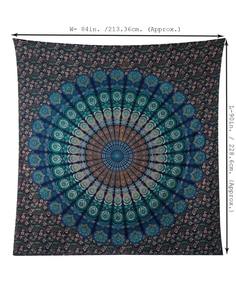 ผ้าปูที่นอนลายแมนดาลา ผ้าฝ้าย 100% หรูหรา สไตล์โบฮีเมียน ขนาดควีนไซส์ ลายพิมพ์บล็อกแฮนด์เมดแบบชาวชาวปุระ ชุดเครื่องนอนสำหรับตกแต่งบ้านและโรงแรม - Product Image 3