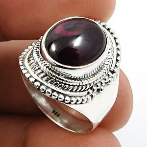 Handmade Fine Jewelry Crafted From Solid 925 Sterling <b>Silver</b> IGI Certified Natural Oval Cut <b>Garnet</b> Gemstone Bohemian <b>Ring</b> - Product Image 3
