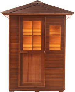 Sauna Tradicional Canadiense de Cedro Rojo para 2 Personas, Sauna Sueca Húmeda y Seca para Exteriores, SPA - Product Image 4