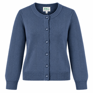 Cardigan tricoté pour femme RKG, col rond, manches longues, couleur unie, fermeture boutonnée, pull décontracté d'automne, 100 % acrylique, anti-boulochage - Product Image 1