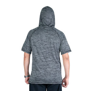 เสื้อยืดฮู้ดผู้ชายผ้าฝ้ายออร์แกนิคพรีเมียมเนื้อนุ่มแห้งเร็วแบบสั่งทำพิเศษ เสื้อผ้าฤดูร้อนสไตล์สตรีทแวร์ เสื้อยืดฮู้ด - Product Image 3