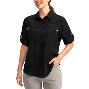 Chemises de pêche pour femmes haute performance, respirantes, 100 % polyester, anti-UV 50+, séchage rapide, tissu doux au toucher - Product Image 1