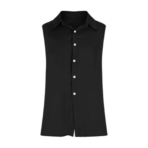 Chemise sans manches pour homme, de haute qualité, respirante, 100% coton, décontractée, vêtements d'été pour homme, chemise à col, débardeur personnalisé - Product Image 2