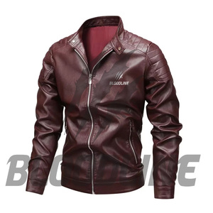 BLOODLINE Men's Black PU <b>Leather</b> Jacket Slim Fit Moto Biker Style Zipper Closure Autumn Wear - Product Image 5