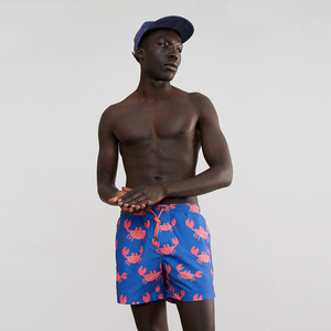 Short de bain imprimé pour hommes avec taille élastique et cordon de serrage, short de plage à séchage rapide pour l'été - Product Image 6