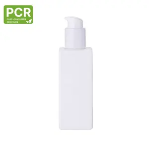 300 מ "ל 100% pcr pp לבן מרובע פלסטיק משאבת ריק בקבוק תרסיס כובע מכסה טיפול בריאות בריאות (GQ300-PP)