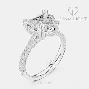 Bridal Engagement Wedding <b>Ring</b> for <b>Women</b> Jewelry Gift IGI Certified 0.38CT Heart Cut Lab Grown Diamond <b>Ring</b> <b>Set</b> 14KT White Gold - Product Image 2