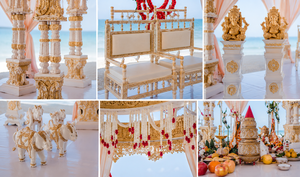 Mandap de Fibra Tallado a Mano con Doble Pilar para Bodas Indias - Compre un Mandap de Fibra Exclusivo Tallado a Mano para Bodas de Destino en EE. UU. - Product Image 4
