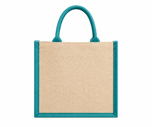 Sac fourre-tout en jute laminé bicolore AMANI, grand format, écologique, réutilisable, sac de shopping, logo personnalisé imprimé, sac cadeau promotionnel - Product Image 6