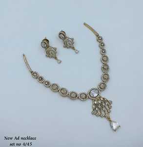 New Ad Necklace <b>Set</b> <b>Gold</b> Plated Crystal Rhinestone Flower Design Wedding Jewelry Women's Classic Style Earrings and Necklace - Product Image 1