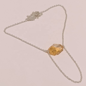 925 Sterling Silver Natural Sunstone Rough Gemstone <b>Necklace</b> Antique Silver Jewelry <b>Chains</b> Factory Supplier wholesaler - Product Image 5