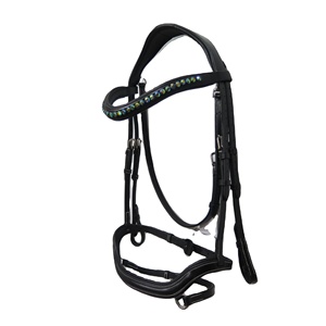 Genuine Leather Hand Stopper Reins Embossed Logo Horse Riding Equipment - Product Image 2