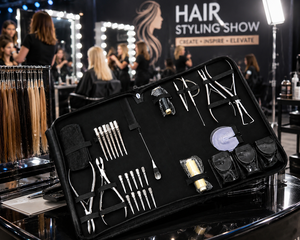 Kit de Herramientas para Extensiones de Cabello Color Plata, Juego Completo de Herramientas para Instalación de Extensiones de Cabello con Pinzas, Clips, Agujas y Accesorios - Product Image 6