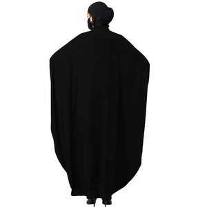 Ensemble Abaya Hijab en Coton Noir Brodé à la Main avec Imprimé Animal, Manches Longues, Longueur au Sol, Coupe Ample, Respirant, pour Femme Musulmane - Product Image 3