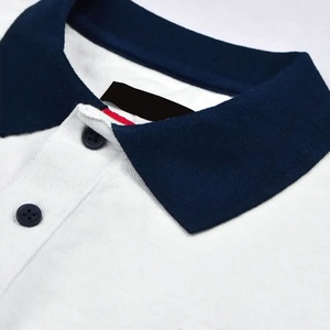 Polo de Manga Corta para Hombre, con Bloques de Color, a Rayas, Informal, de Punto, 100% Algodón, Blanco, Azul Marino, Rojo - Product Image 4