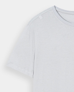 เสื้อยืดแขนสั้นสีเทาอ่อนสำหรับผู้ชาย ขายดี รับทำโลโก้ เสื้อยืดผ้าฝ้ายคอกลมเรียบๆ ผลิตในปากีสถาน - Product Image 3