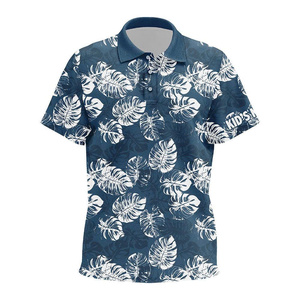 Chemises de golf d'été de haute qualité pour hommes, tricotées, imprimées en 3D, respirantes, à séchage rapide, en polyester, avec logo brodé personnalisé - Product Image 3