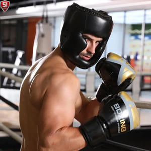 Casque de boxe léger en cuir véritable de qualité supérieure, protection de la tête, respirant, pour l'entraînement et la compétition, personnalisable - Product Image 4