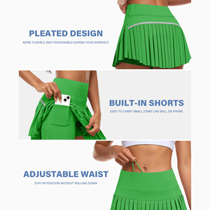 Women Tennis Skirts Mid Waisted Athletic Golf Skirts In Shorts Hidden Pockets Pleated Running Skort Quick Dry Sports Wear - Product Image 3