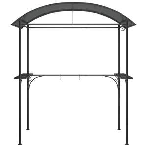 Antracita 86,6 "x 45,3" x 90,6 "Gazebo de acero para barbacoa con estantes laterales Toldo y pérgola - Product Image 3